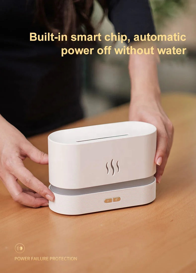 Flame Diffuser Night Light Set Decor Fire Flame Humidifier