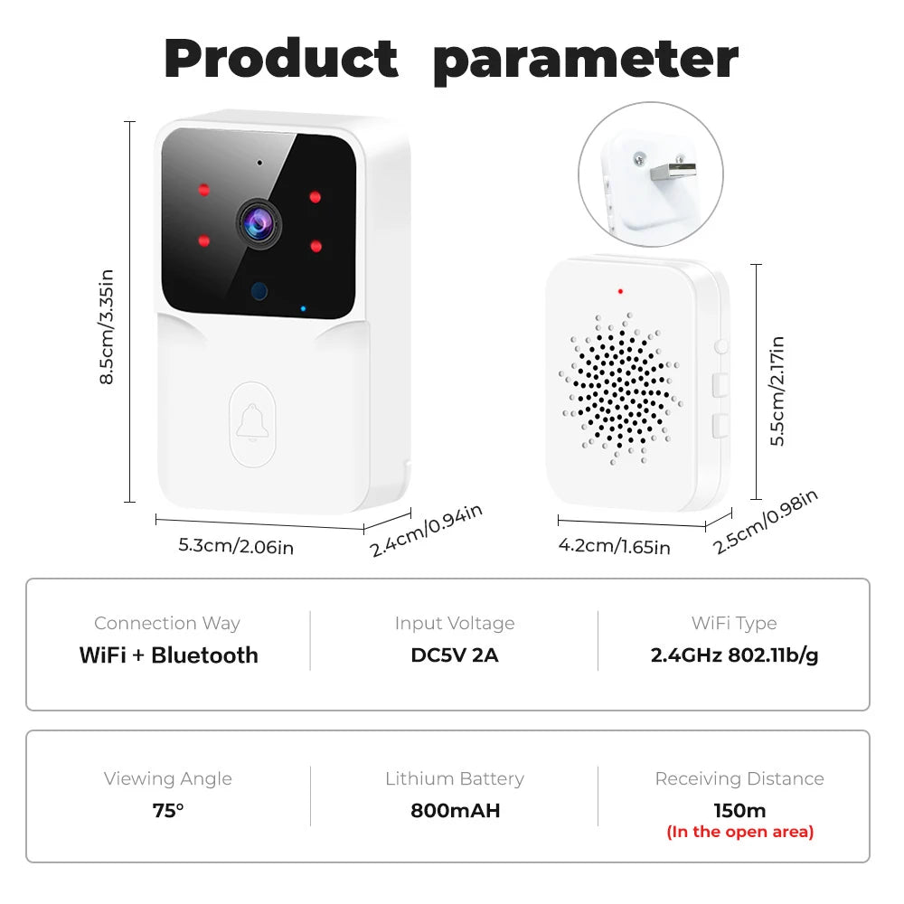 Tuya Doorbell Wireless Wifi Doorbell High-Definition Anti-Theft Door Bell