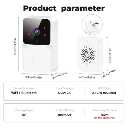 Tuya Doorbell Wireless Wifi Doorbell High-Definition Anti-Theft Door Bell